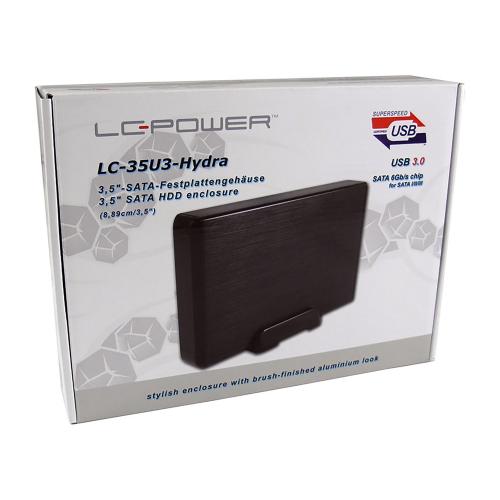 LC-Power LC-35U3-Hydra externes 3,5"-SATA-Festplattengehäuse USB 3.0 Alu schwarz