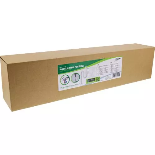 Flexibler Kabelkanal mit Tischbefestigung – 4-Kammer-System – bis 1,28 m – weiß