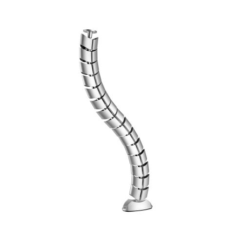 Flexibler Kabelkanal mit Tischbefestigung – 2-Kammer-System – bis 0,80 m – silber