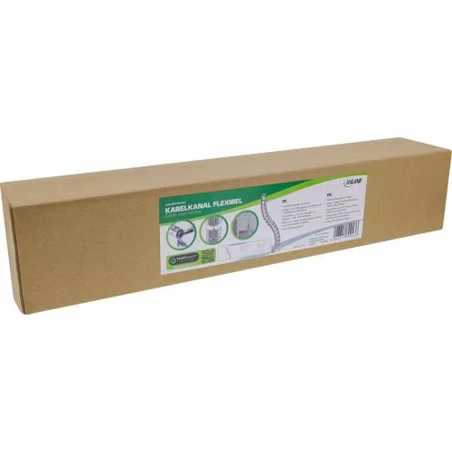 Flexibler Kabelkanal mit Tischbefestigung – 2-Kammer-System – bis 0,80 m – silber