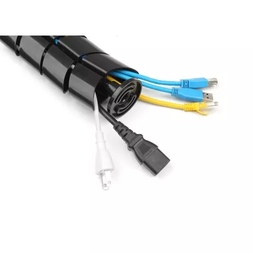 Flexibler Kabelkanal mit Tischbefestigung – 2-Kammer-System – bis 0,80 m – schwarz