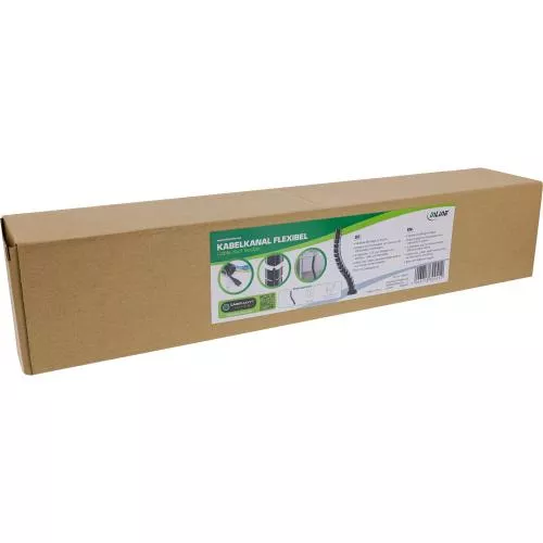Flexibler Kabelkanal mit Tischbefestigung – 2-Kammer-System – bis 0,80 m – schwarz