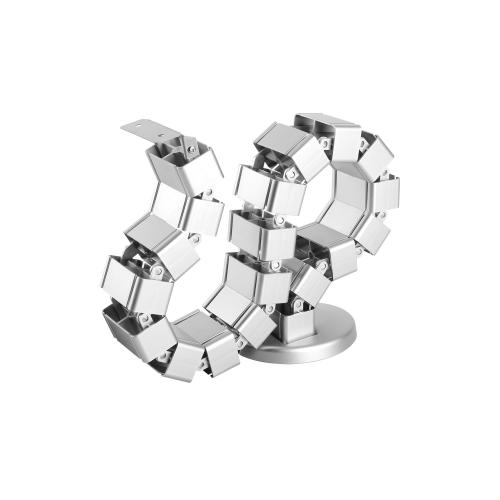 Preview: Flexibler Kabelkanal mit Tischbefestigung – 4-Kammer-System – bis 1,28 m – grau