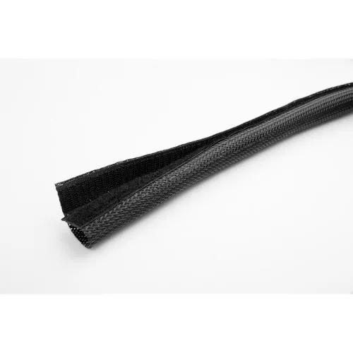 Kabelschlauch Gewebeschlauch – 1 m x 25 mm – Schwarz – mit Klettverschluss