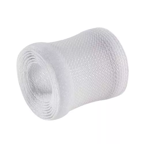 Kabelschlauch Gewebeschlauch – 1 m x 25 mm – Weiß – mit Klettverschluss