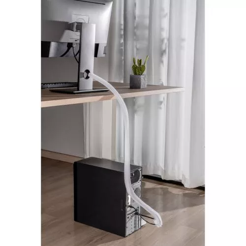 Kabelschlauch Gewebeschlauch – 1 m x 25 mm – Weiß – mit Klettverschluss