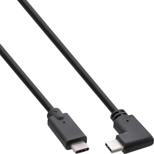 InLine® USB 3.2 Gen.2 Kabel, USB-C Stecker/Stecker gewinkelt, schwarz