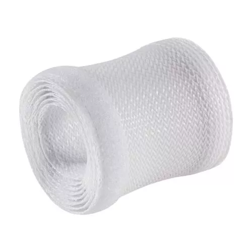 Kabelschlauch Gewebeschlauch – 1 m x 40 mm – Weiß – mit Klettverschluss