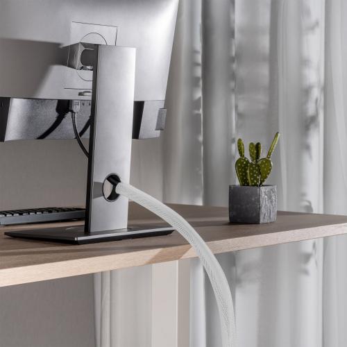 Preview: Kabelschlauch Gewebeschlauch – 1 m x 40 mm – Weiß – mit Klettverschluss