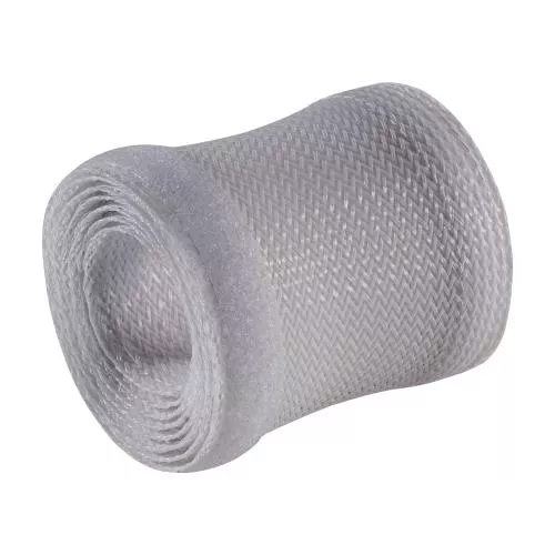 Kabelschlauch Gewebeschlauch mit Klettverschluss – 1 m x 40 mm – Grau