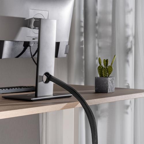 Preview: Kabelschlauch Gewebeschlauch – 1 m x 40 mm – Schwarz – mit Klettverschluss