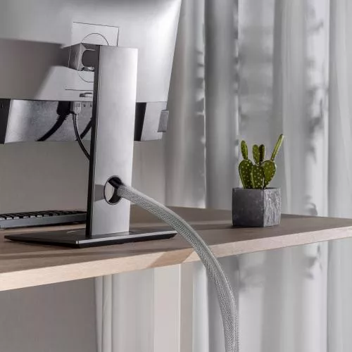 Kabelschlauch Gewebeschlauch – 1 m x 25 mm – Grau – mit Klettverschluss