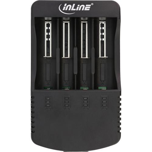 Preview: InLine® Ladegerät für Lithium und NiCd+NiMH Akkus mit Powerbank Funktion