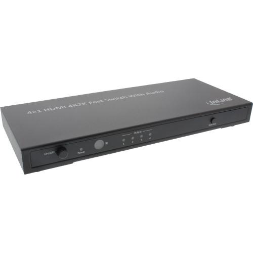 Preview: InLine® HDMI Switch Umschalter 4-fach 4Kx2K kompatibel mit Audio out