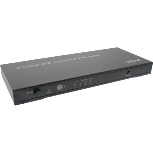InLine® HDMI Switch Umschalter 4-fach 4Kx2K kompatibel mit Audio out