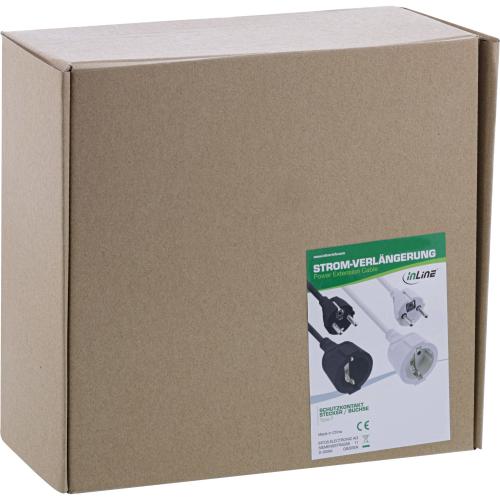 Preview: Strom-Verlängerung Schutzkontakt Stecker/Buchse, 20m, schwarz