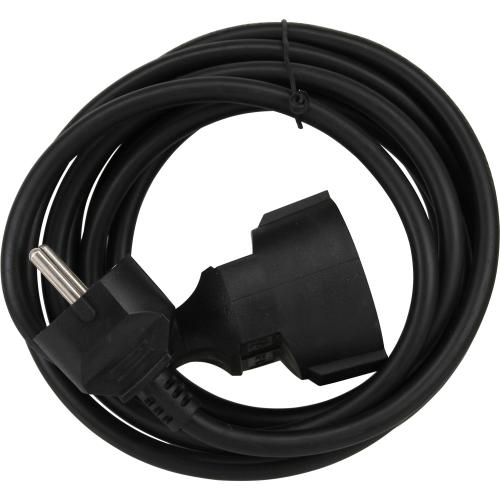 Preview: InLine® Strom-Verlängerung Schutzkontakt Stecker / Buchse schwarz 3m