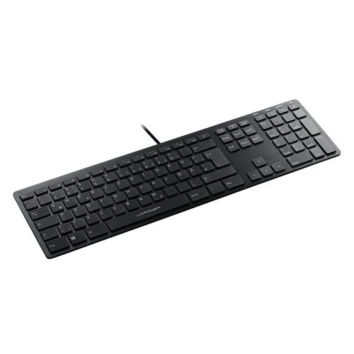 LC-Power LC-KEY-5B-ALU Aluminium-Tastatur im Slim-Design USB schwarz