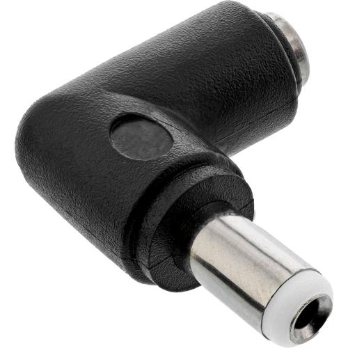 Preview: DC Adapter 5,5x2,5mm – DC Hohlstecker Stecker / Buchse, gewinkelt