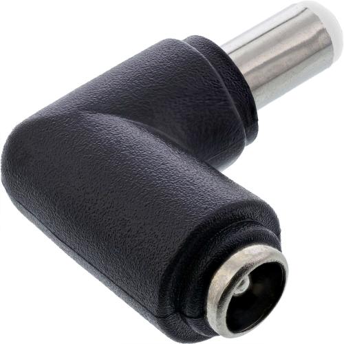 Preview: DC Adapter 5,5x2,5mm – DC Hohlstecker Stecker / Buchse, gewinkelt