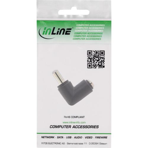 InLine® DC Adapter 5,5x2,5mm DC Hohlstecker Stecker / Buchse gewinkelt