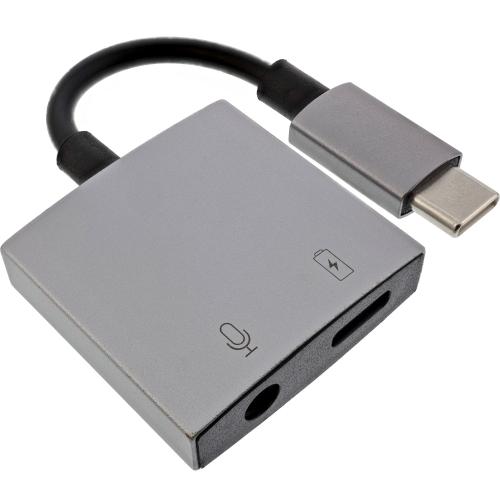 InLine® USB-C Audio Adapterkabel USB-C zu 3,5mm Buchse + PD 30W