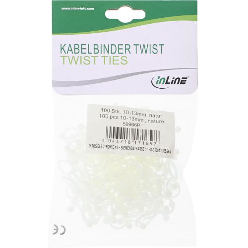 InLine® Kabelbinder Twist 14-17mm natur 100 Stück