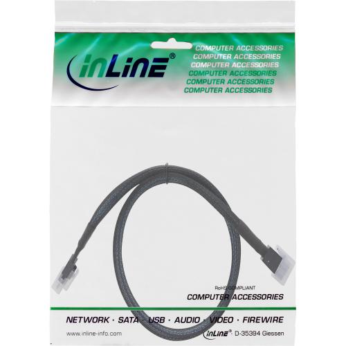Preview: InLine® Slim SAS Kabel SFF-8654 zu Mini SAS HD SFF-8643 24Gb/s 0,5m