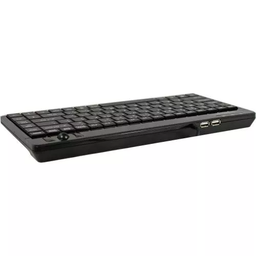 Perixx PERIBOARD-505H PLUS DE Mini USB-Tastatur Trackball Hub schwarz