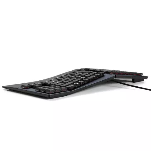 Perixx PERIBOARD-335 DE BR, Kabelgebundene ergonomische mechanische kompakte Tastatur - flache braune taktile Schalter