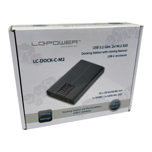 LC-Power LC-DOCK-C-M2 Docking Station / M.2-SSD-Gehäuse 1x NVMe- und SATA-M.2-SSD USB 3.2 Gen. 2x1