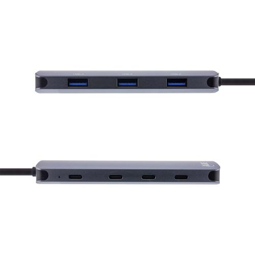 InLine® USB 3.2 Gen.2 Hub 4x USB-C + 3x USB-A PD 100W Aluminium grau