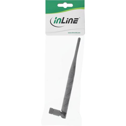 InLine® WLAN Gummi Antenne, für AP und Router, R-SMA, 5dBi