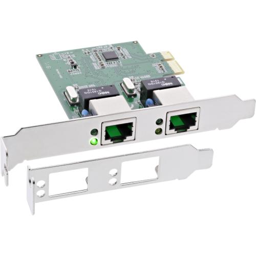 InLine® Dual Gigabit Netzwerkkarte PCI Express 2x 1GBit/s PCIe x1 inkl. low profile Slotblech