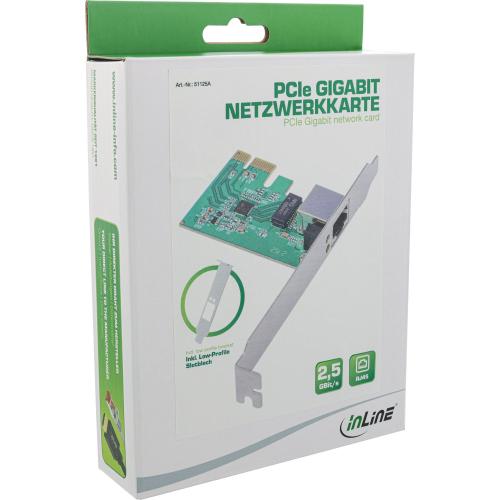 InLine® Gigabit Netzwerkkarte 1x RJ45 2.5GBit/s PCIe x1 inkl. low profile Slotblech