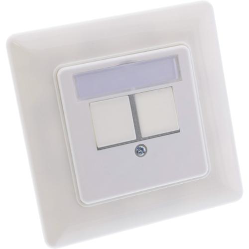 Rahmenset Keystone 2-fach UP – 90° Auslass, weiß, Snap-In