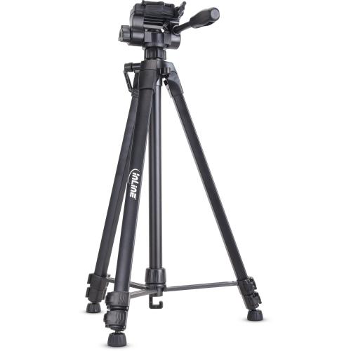 InLine® Stativ für Digitalkameras und Videokameras Aluminium schwarz Höhe max. 1,73m