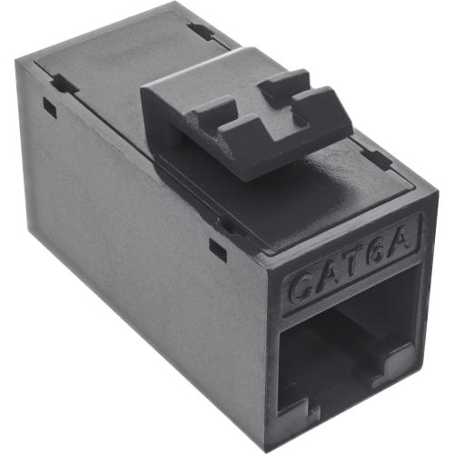 8er-Pack RJ45 Keystone-Module Cat.6A, ungeschirmt, Buchse/Buchse, Snap-In, schwarz