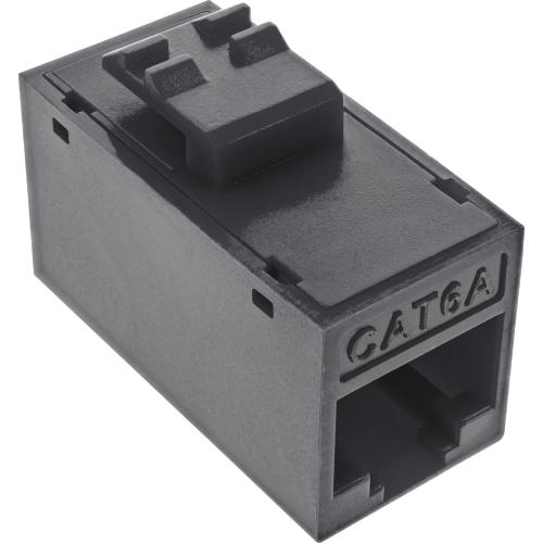 Preview: 8er-Pack RJ45 Keystone-Module Cat.6A, ungeschirmt, Buchse/Buchse, Snap-In, schwarz
