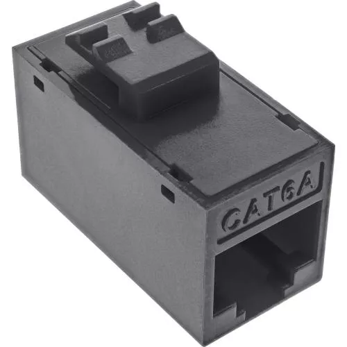 8er-Pack RJ45 Keystone-Module Cat.6A, ungeschirmt, Buchse/Buchse, Snap-In, schwarz