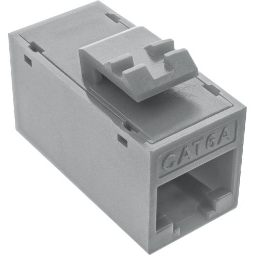 8er-Pack RJ45 Keystone-Module Cat.6A, ungeschirmt, Buchse/Buchse, Snap-In, grau