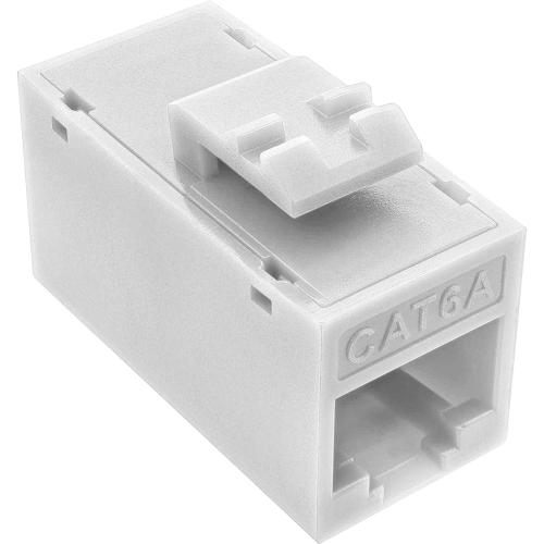 8er-Pack RJ45 Keystone-Module Cat.6A, ungeschirmt, Buchse/Buchse, Snap-In, weiß