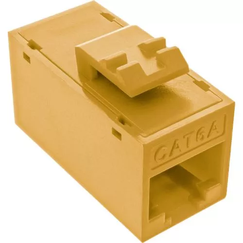 8er-Pack RJ45 Keystone-Module Cat.6A, ungeschirmt, Buchse/Buchse, Snap-In, gelb