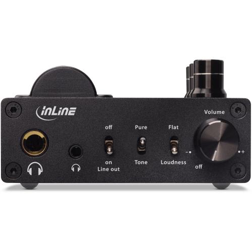 Preview: InLine® AmpUSB-EQ Hi-Res AUDIO HiFi DSD Kopfhörer-Röhrenverstärker+Equalizer USB DAC