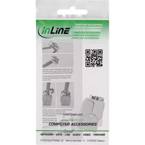 InLine® Keystone RJ45 Buchse Slim, SNAP-In, Cat.6A, integrierter Kabelbinder