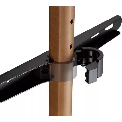 TV-Standfuß woodstand – Dreibein – 45"–65" – Massivholz Walnuss – mit Kabelmanagement