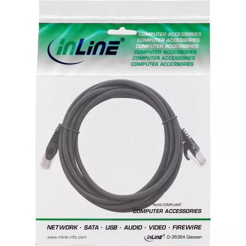 InLine® Patchkabel, U/UTP, Cat.5e, schwarz, 0,5m