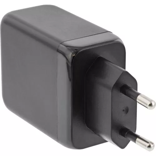 InLine® USB PD Netzteil, GaN Ladegerät, 3-Port, Dual USB-C + USB-A, 65W, schwarz