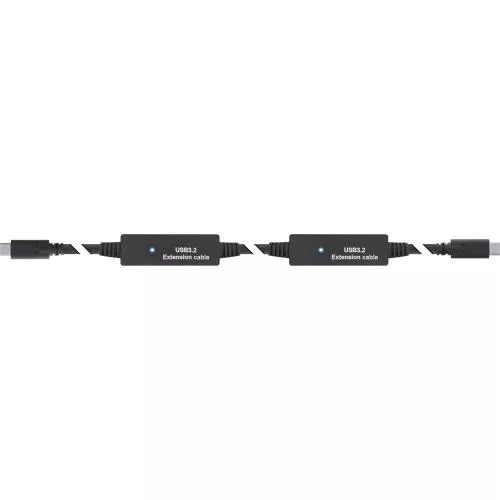 InLine® USB 3.2 Gen.1 Aktiv-Kabel, USB-C Stecker an USB-C Stecker, schwarz, 10m