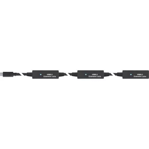 InLine® USB 3.2 Gen.1 Aktiv-Verlängerung, USB-C Stecker an USB-A Buchse, 15m